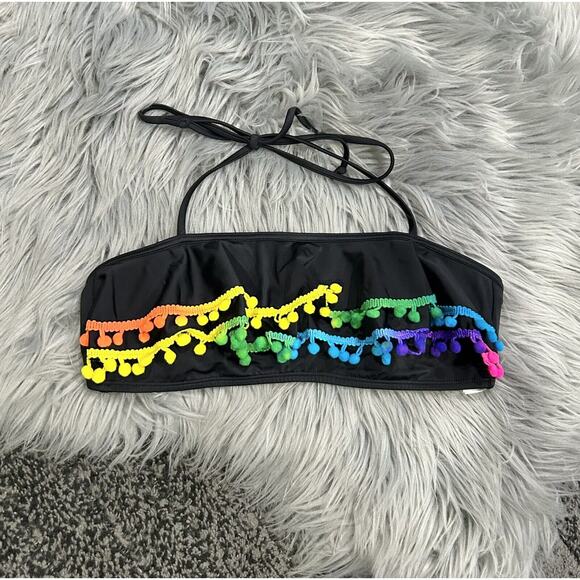 Heart‎ And Harmony Girls' Rainbow Pom Pom Bandeau Halter Top Size 12 - Picture 1 of 4